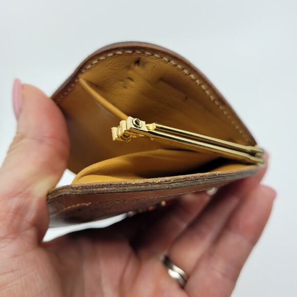 Gucci Coin Purse Vintage Kiss Clasp GG Brown Double Compartments Small - Picture 6 of 15